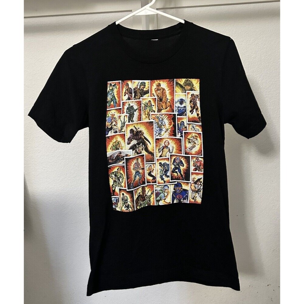 GI Joe card Art Men's Black T-Shirt SIZE SMALL